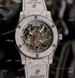Copy Hublot Classic Fusion Iced Out Watches Hollow Dial